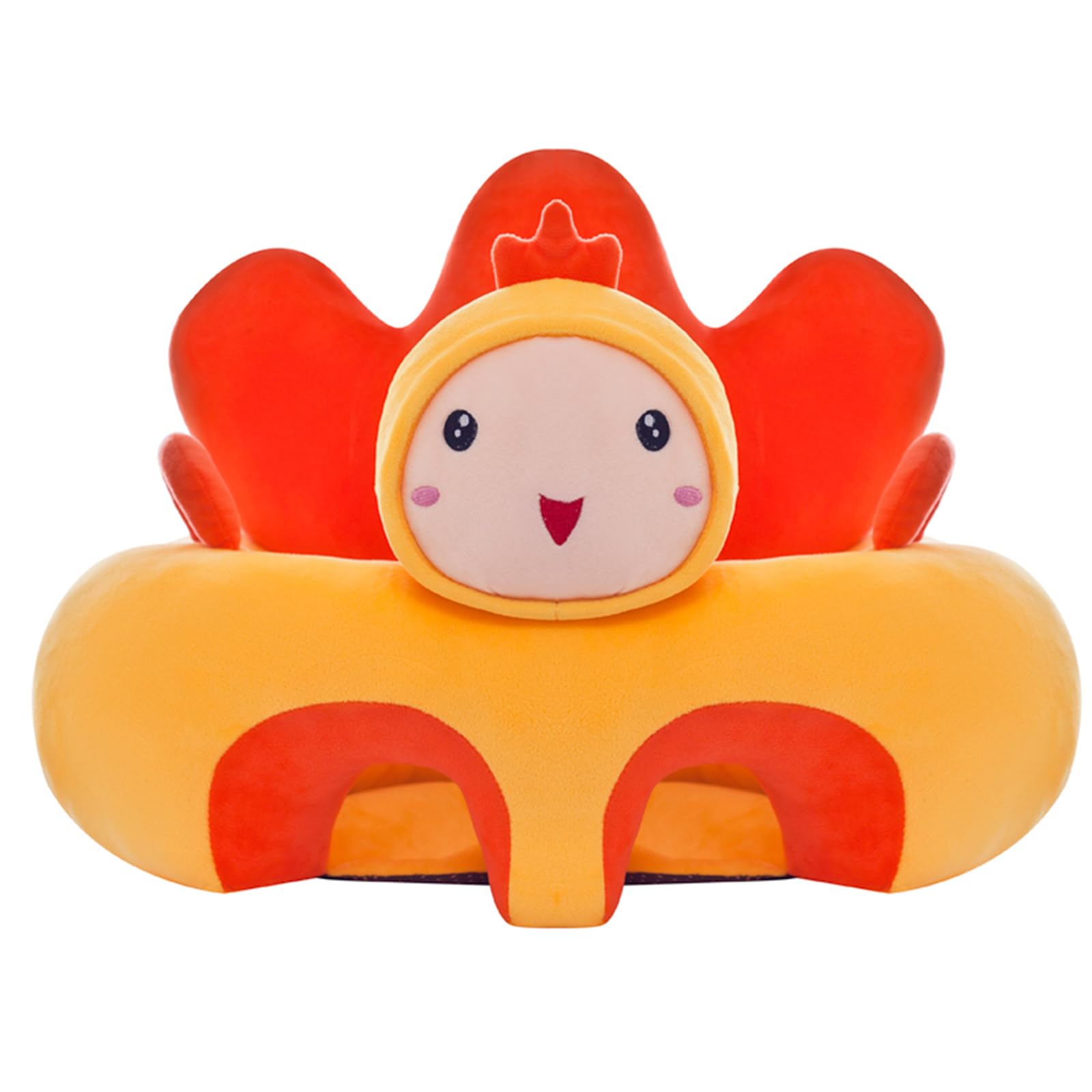 Baby Floor Seat Learn to Sit Lounger Cover Cute Plush Baby Learning Sitting Chair Cover for Infants Toddler (Turkey, 40cm*55cm*55cm)