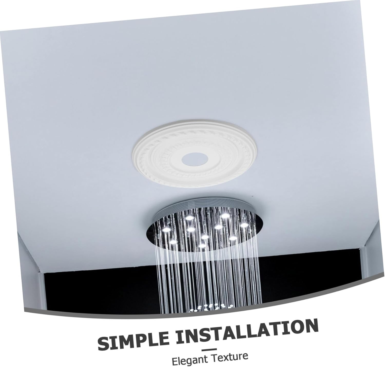 Mikinona Pu Ceiling Cover Medallion Beaded Chandelier Crystals Living Room Lighting