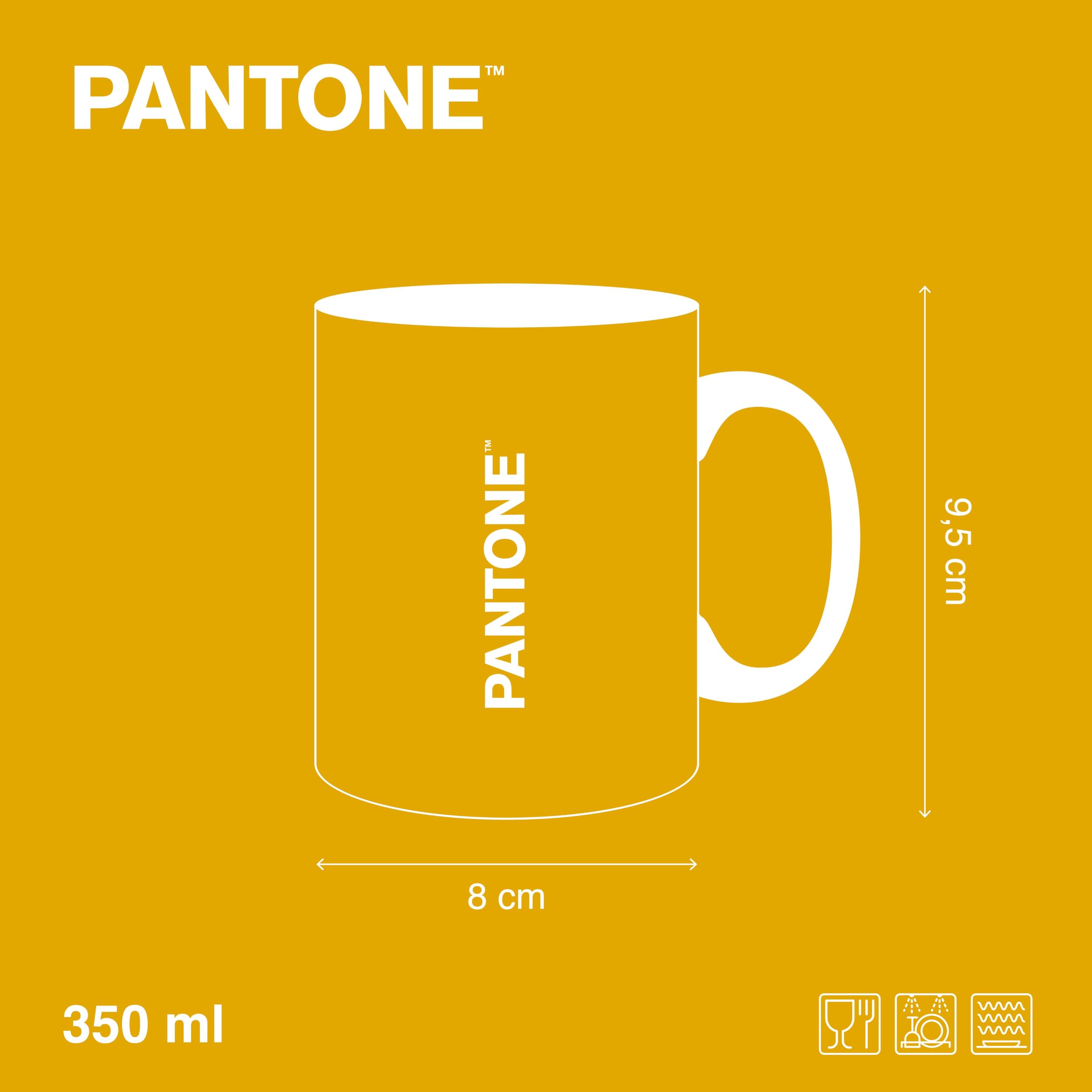 PANTONE - Tazza Colazione Personalizzata Pantone in Porcellana Resistente, Durevole, Antimacchia, Graffi, Odori - Tazze Caffe e The 350ml, Idee Regalo Regali Natale, Mug per Lavastoviglie e Microonde