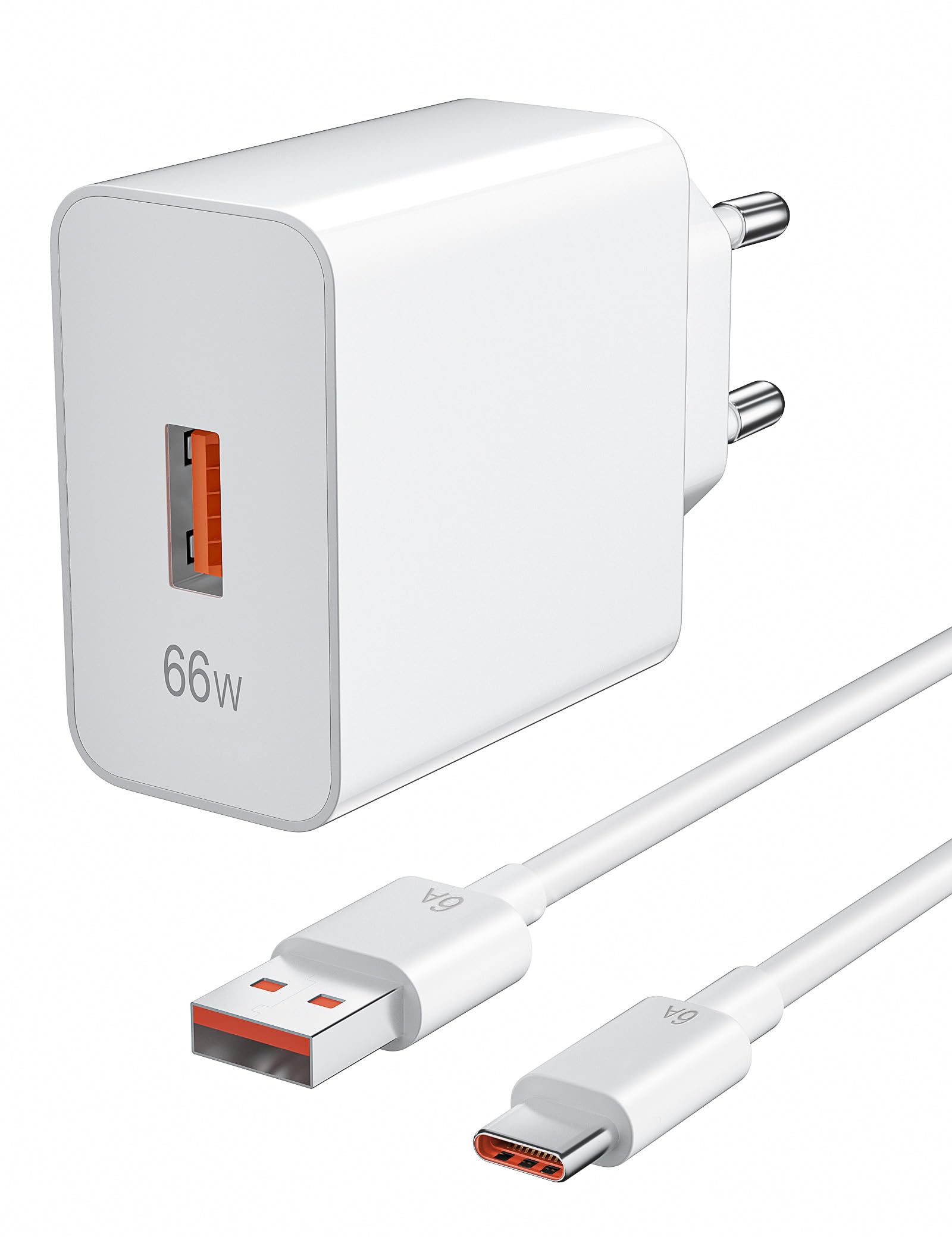 66W Supercharge Fast Charger for Honor 400 200 90 Lite Fast Charger and 6A USB C Cable 1m, Charger Supercharge for Honor Magic 7 6 5 Lite 6 5 Pro X6b X6c
