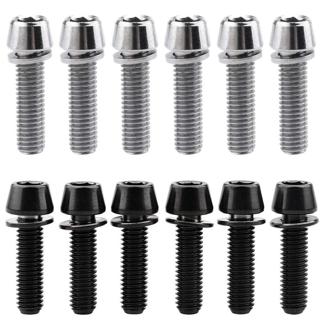 GXGM 12 PCS M5 x 20 mm Tornillos de Perno de Bicicleta, Tornillo de Aleación de Titanio para Bici