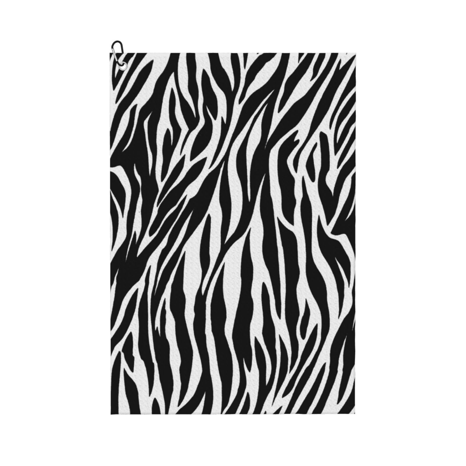 Hnnkloy Zebra Print, 16x24 in Portable Waffle Golf Towels with Carabiner Clip for Golf Bag