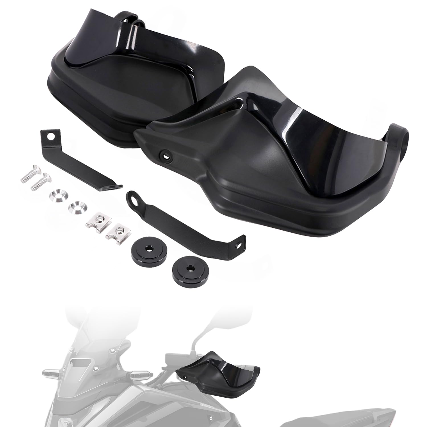 Motocykl poręczne uchwyty, ochrona dłoni rower crossowy wiatroszczelna kierownica ochraniacz na szczotkę dłoni + osłona dłoni podwyższony tablet czarny dla Hon.da NC700 X NC750X CB650F CTX700 2014-2018