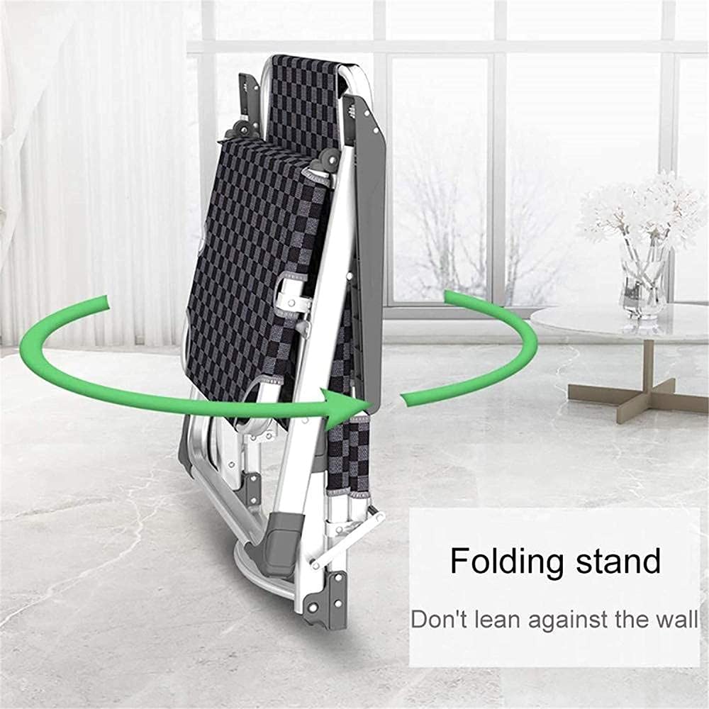 SdneNest Sedia a sdraio imbottita da giardino, pieghevole, estiva, per patio, letto, angolo regolabile, portatile, con cuscino a gravità, colore: grigio (caffè con