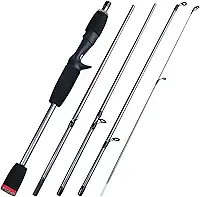 Vara de pesca Sougayilang 2PC Vara de fundição, vara de pesca leve de fibra de carbono