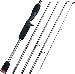 Vara de pesca Sougayilang 2PC Vara de fundição, vara de pesca leve de fibra de carbono