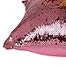 Fengheshun Reversible Sequins Mermaid Throw Pillow Cases, Square Pillowcase, Writing and Drawing Pillow Cover for Kids (Pink Purple+Gold)
