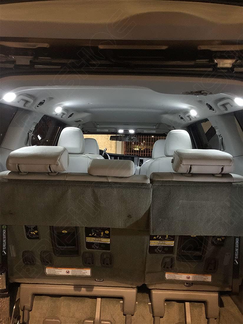 White Interior LED Lights Kit for Toyota Highlander 2014 2015 2016 2017 2018 2019 2020 Super Bright 6000K LED Interior Light Bulbs Package + License Plate Lights and Install Tool