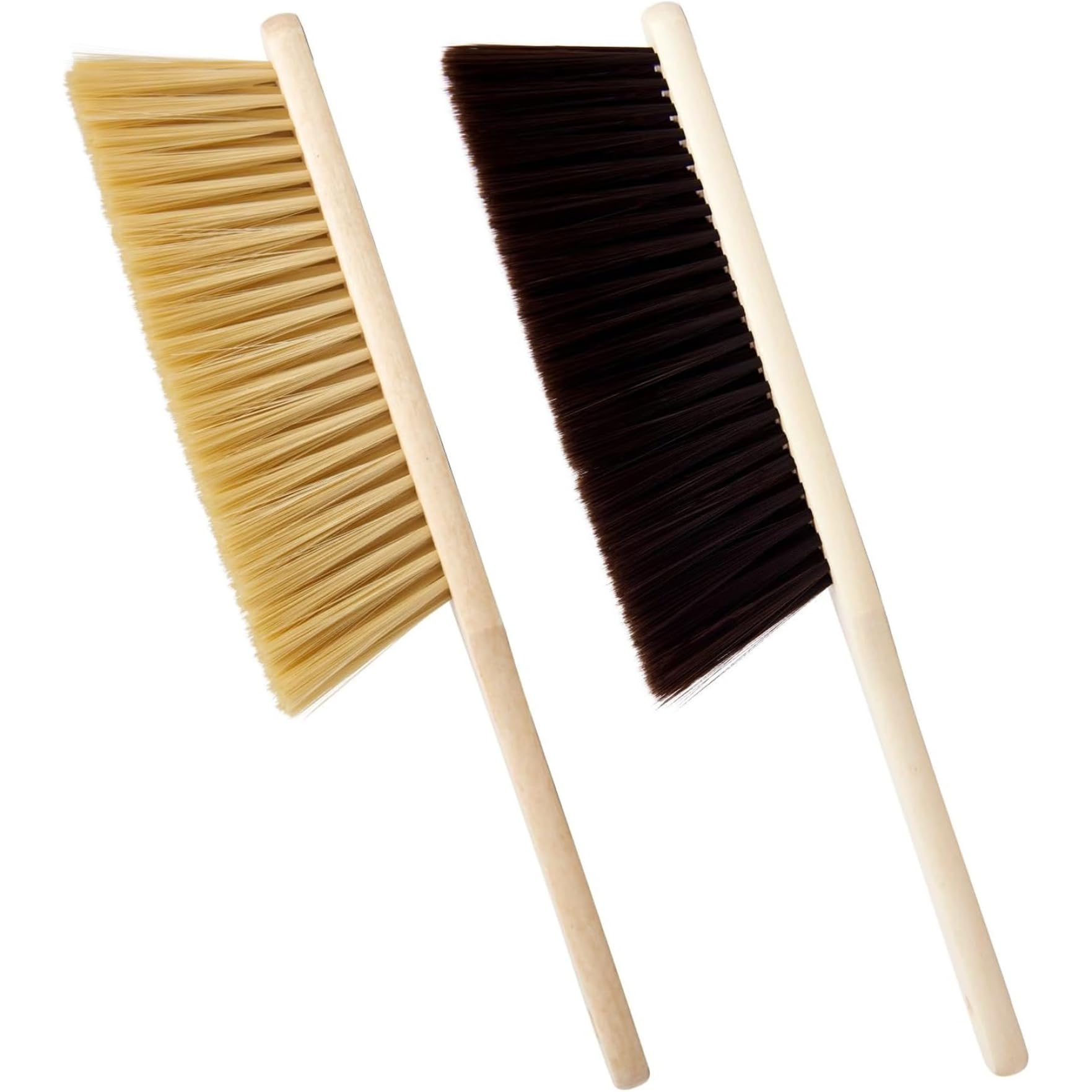 2Pcs Hand Brush with Wooden Handles, Soft Bristle Brush for Household Cleaning, Home, Cleaning and Dusting Brickwork, Office Use Hand, Stiff, Soft Bristle, Wooden Scrubbing