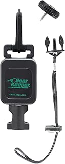 Gear Keeper Wadding Staff Tether Retractor - Fishing Accessories with Snap Clip and Threaded Stud Mount, QC-II Split Ring & Lanyard Loop - Heavy-Duty Fishing Tools - Made in USA
