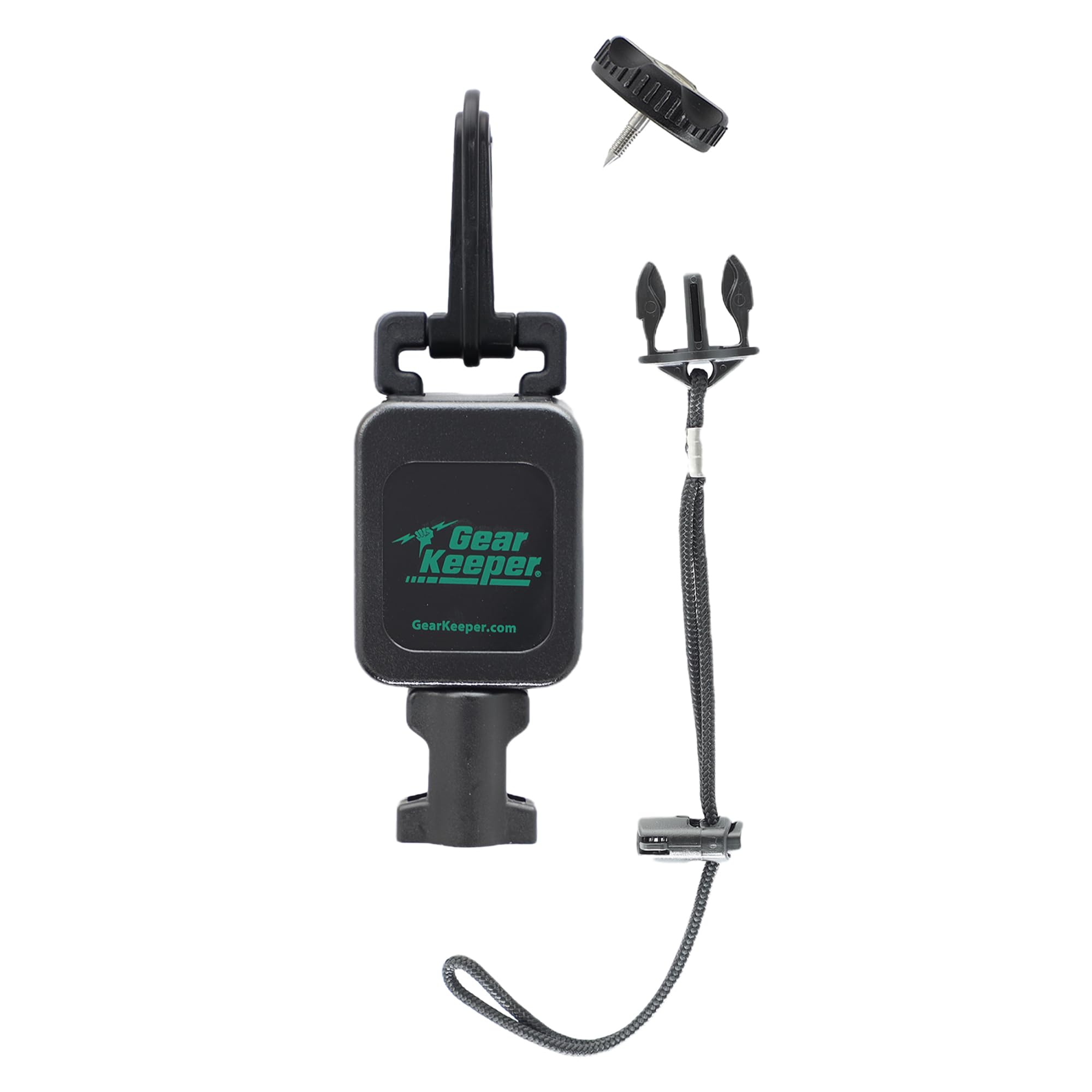 Gear Keeper RT4-1072 Retractable Wading Staff Tether Combo Mount System (Snap Clip or Threaded Stud Mount) with Q/C-II Lanyard Accessory