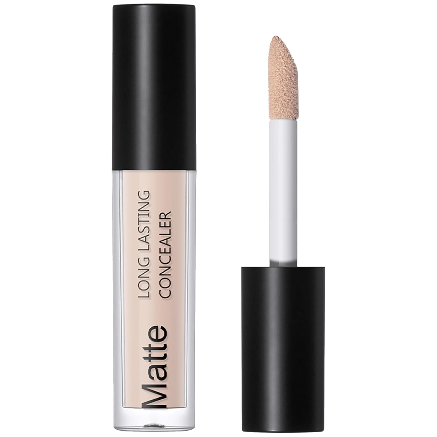 Matte Concealer Cream, Covers Under Eye Dark Circles & Blemishes, Waterproof Full-Coverage, Lightweight, Creamy Longlasting Face Eye Makeup, Light Ivory