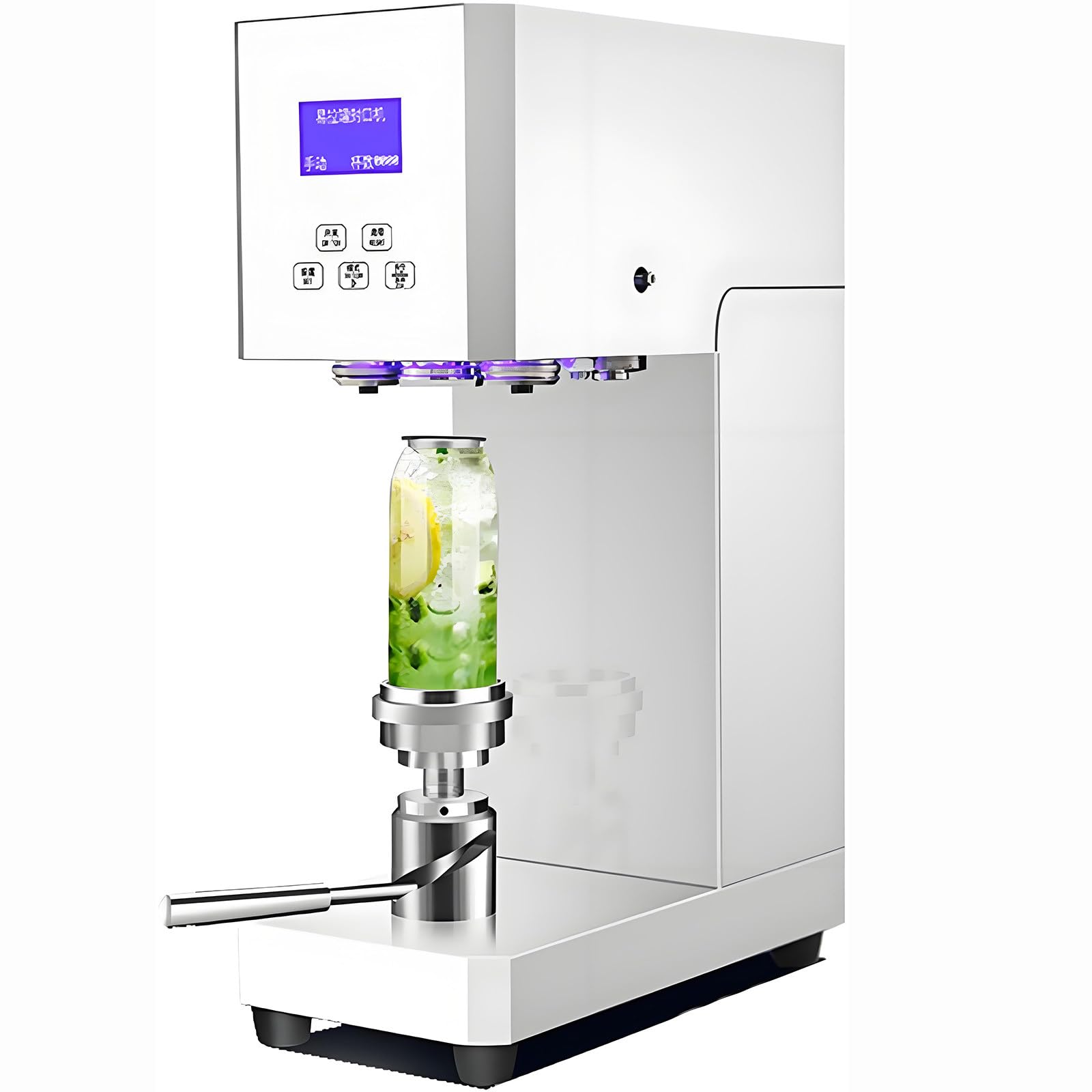 Máquina selladora de latas totalmente automática, 370 W, 55 mm, altura ajustable con pantalla LED para uso doméstico y comercial