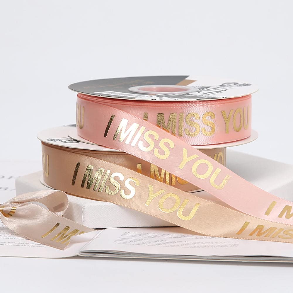 Ribbons For Gift Wrapping Ribbon For Fabric Satin Ribbons Tęsknię Za Tobą Bronzed English Prezent Dekoracyjny Wstążka Wstążka Świeże Bukiet Opakowanie Materiał Kwiat-Clove Purple 2.5Cm45 Kod