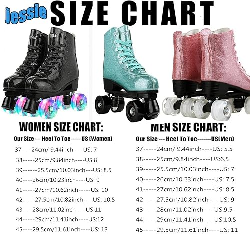 Miniatura 2 de Patines de ruedas para hombres y mujeres, patines con luz brillante para principiantes, para exteriores e interiores, patines de alta con cuatro