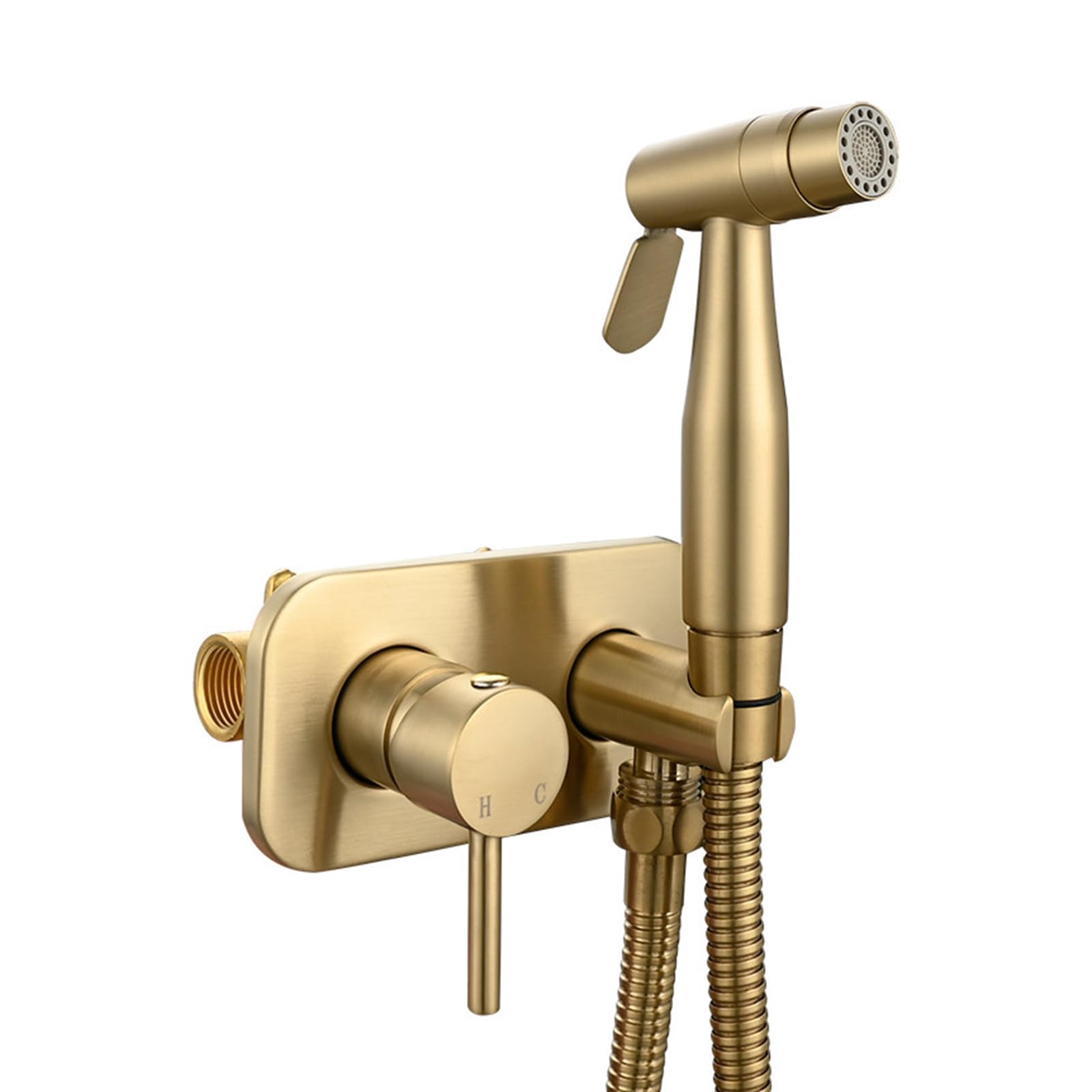 Yjyjy Brushed Gold Bidet Sprayer For Toilet Handheld Bidet Sprayer For Toilet Concealed Installation Brass