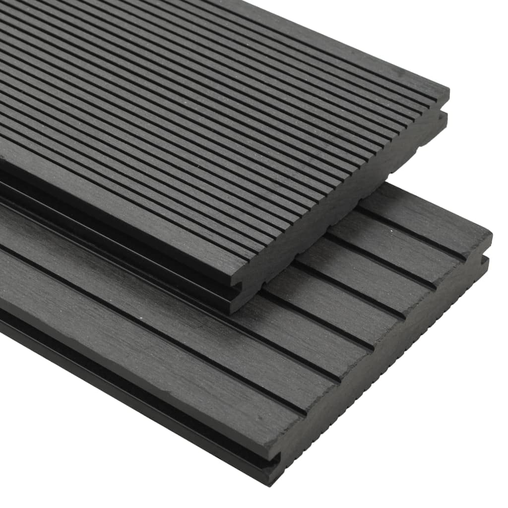 vidaXL WPC Terrassendielen Massiv 10m² 2,2m 20mm Grau Komplettset Holz Diele