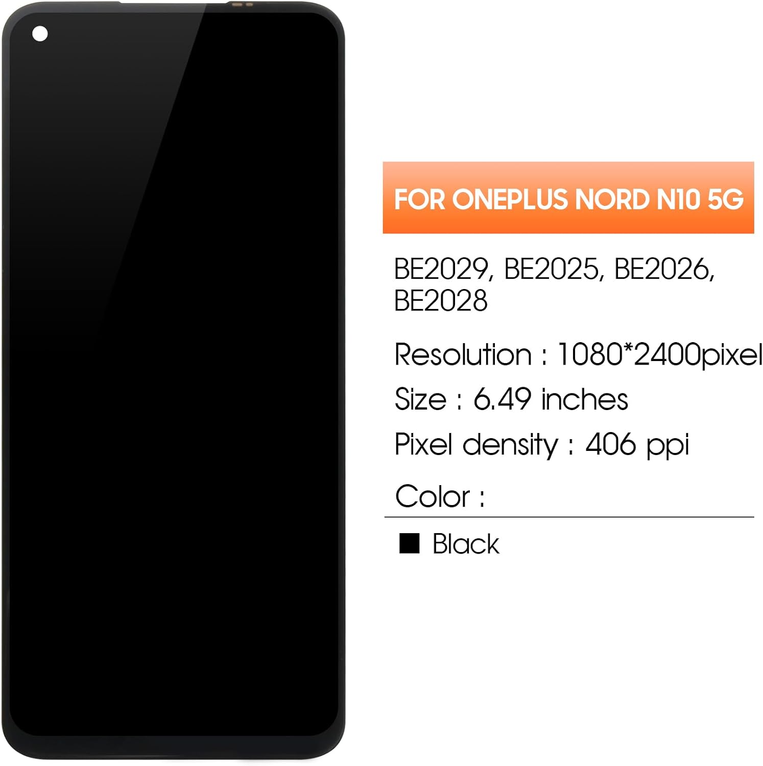 for Oneplus Nord N10 Screen Replacement for Display Oneplus Nord N10 5G LCD BE2025 BE2028 BE2029 LCD Digitizer Touch Screen Assembly Repair Pats