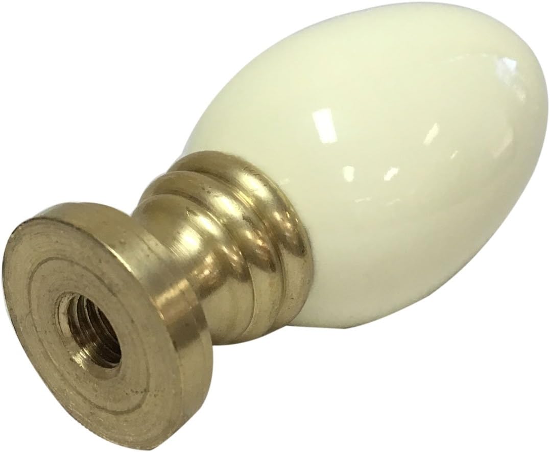 Royal Designs, Inc. Ceramic Egg Shaped Lamp Finial for Lamp Shade, F-5048WH-2, White, Pack of 2