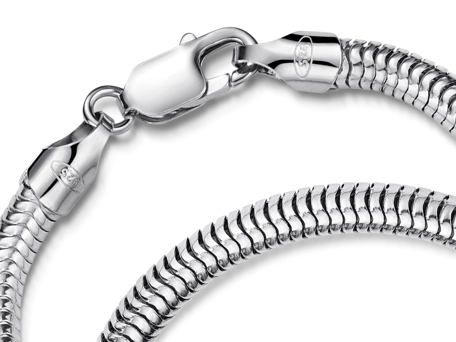 Schlangenkette Armband 5mm - 925 Silber - Länge 16-25cm