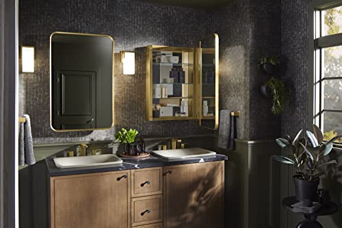 Kohler 35570-BLL Verdera® Framed Bathroom Medicine Cabinet with Mirror, Rectangular Design, Mirrored Interior, Adjustable Glass Shelves, Rustproof, 22 in. W x 34 in. H, Matte Black by Kohler - Image 4