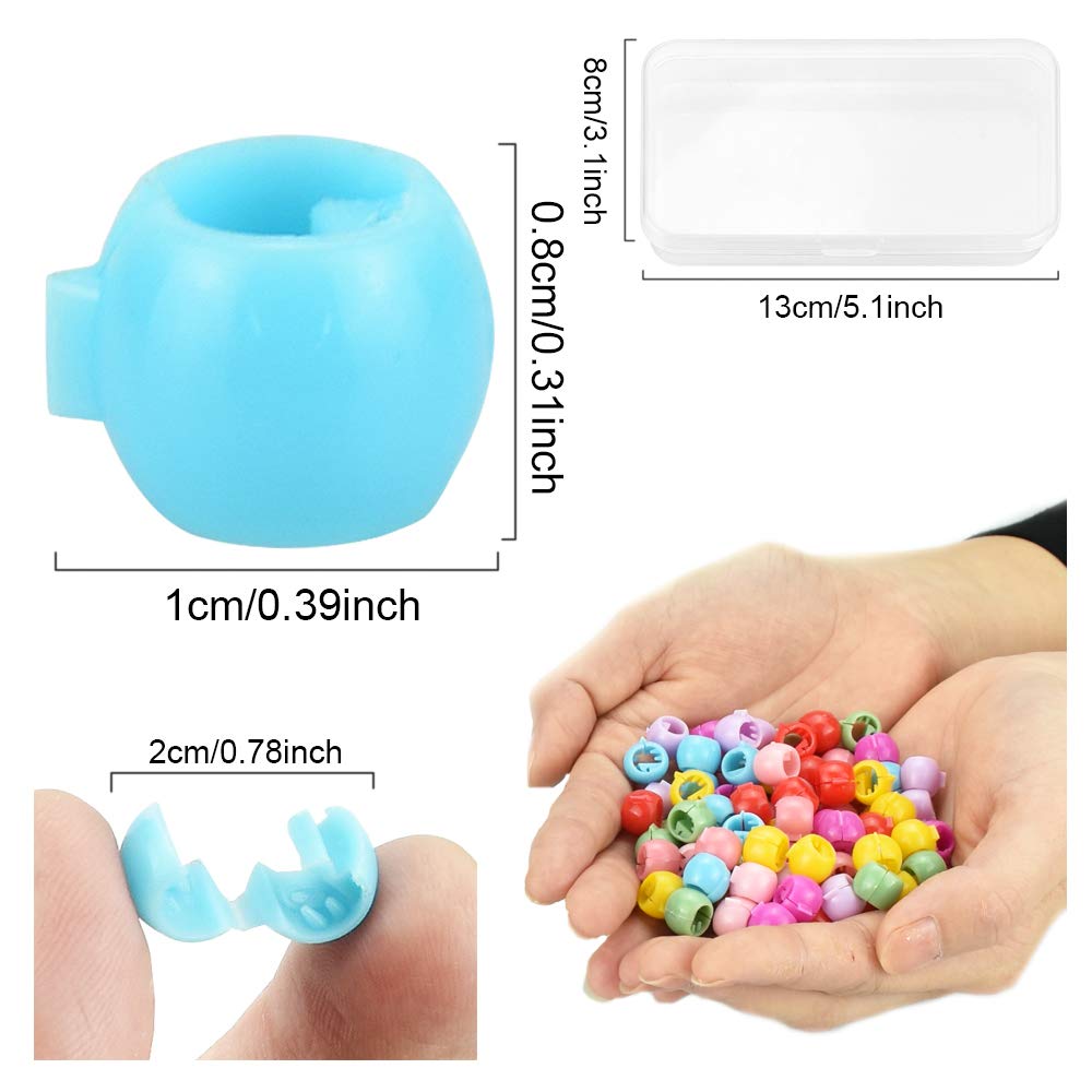 Larrel 50 Fermagli Mini Colorati Per Capelli: Perline Acriliche Per Treccine E Code Di Cavallo - Accessori Simpatici Per Bambine E Ragazze