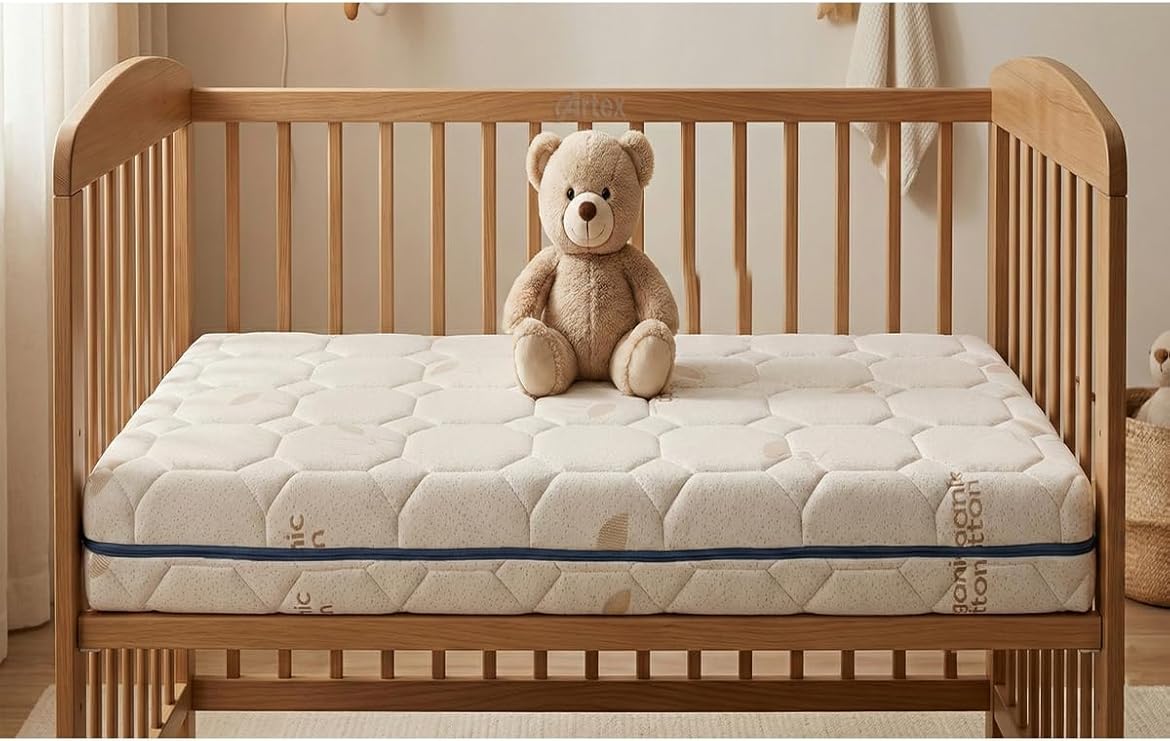Artex 12Cm Cotton Süngerli Bebek Çocuk Beşik Yatağı 70x110 Yıkanabilir Kılıflı Park Yatak Oyun Parkı