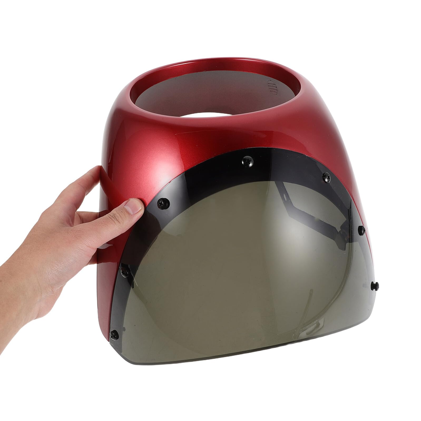 Cabilock Cupolino Parabrezza Moto 7 Pollici Antivento in Plastica Trasparente Deflettore Aerodinamico e Staffa Regolabile Copertura Faro Moto per Cruiser e Touring