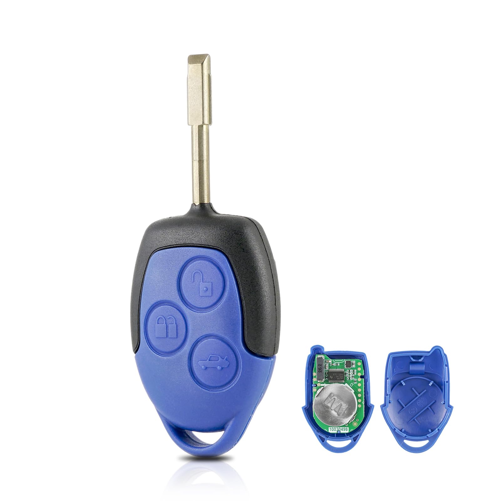 3 Tasten Fernbedienungsschlüssel für Ford Transit MK7, Blau, 433 MHz, mit CR2032 Batterie, 2006–2014