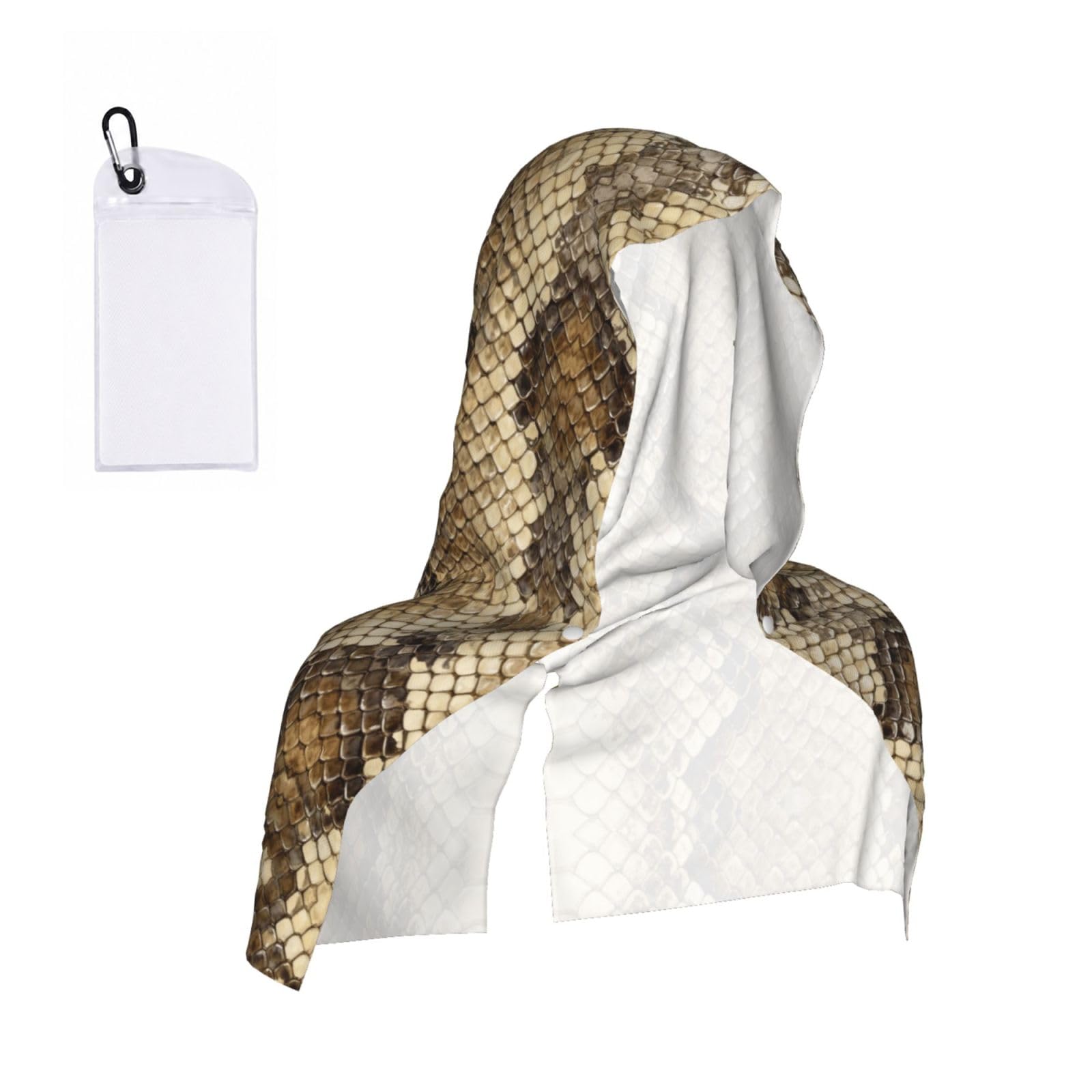 CNTDBU snakeskin pattern Cooling Towel Hooded-Instant Chill Neck Cover for Sports, UV Cooling Rag for Running Gym