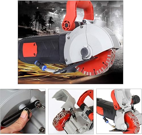 Miniatura 4 de ZXMOTO Máquina de corte de ranura eléctrica de pared Chaser Máquina de corte de pared 4000W 33MM con 5 hojas de sierra, cortador de hormigón Notcher