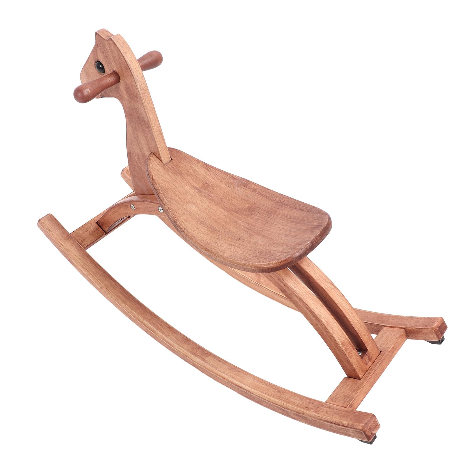 Caballo Mecedora, Paseo de Madera en Silla de Caballo Mecedora de Juguete para Interacción de Entretenimiento Diario (Color Madera de Nogal)