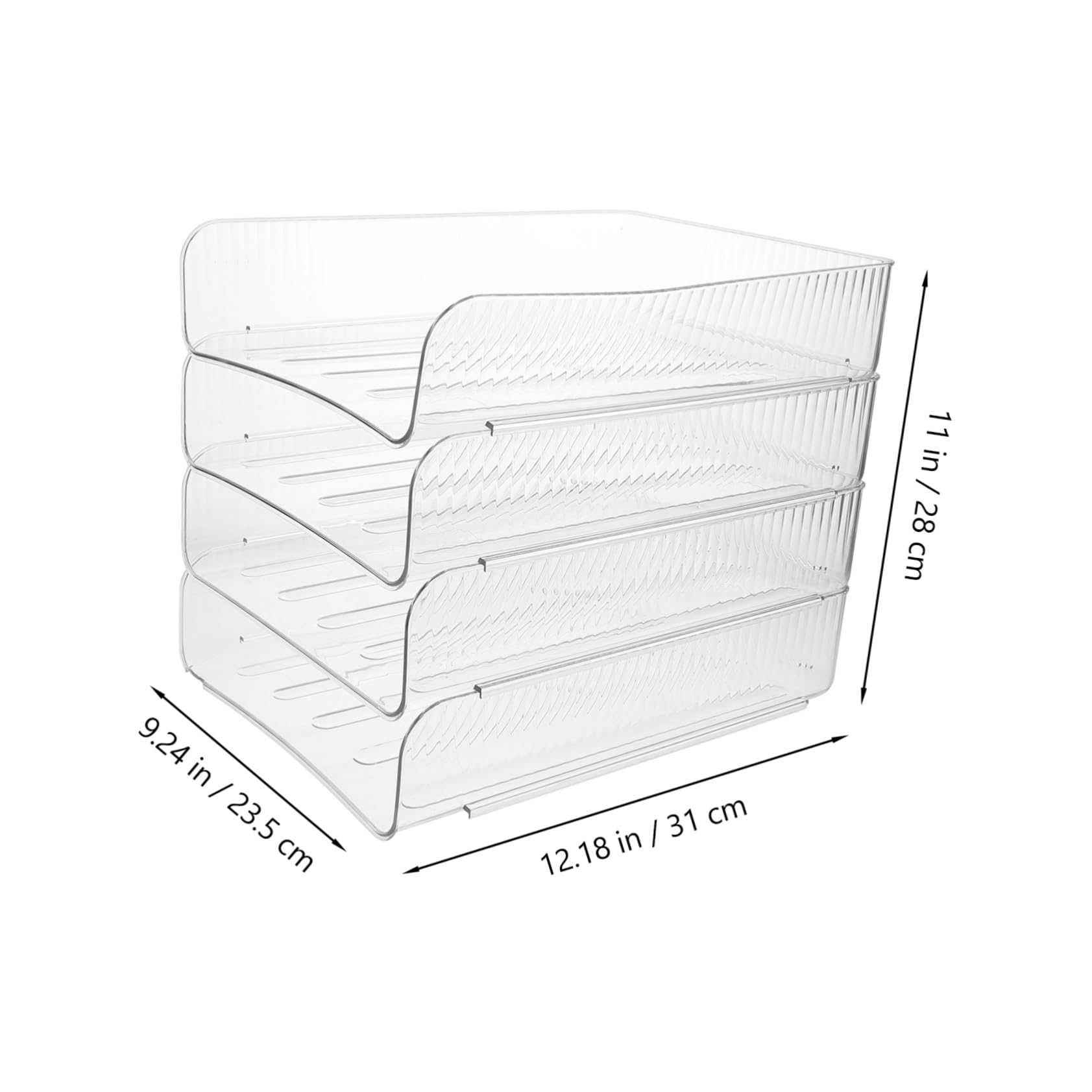 OFFSCH 4Pcs Stackable Document Tray Organizer File Holder for Home Office Clear Desktop Storage Rack Neat and Stylish Paper Storage