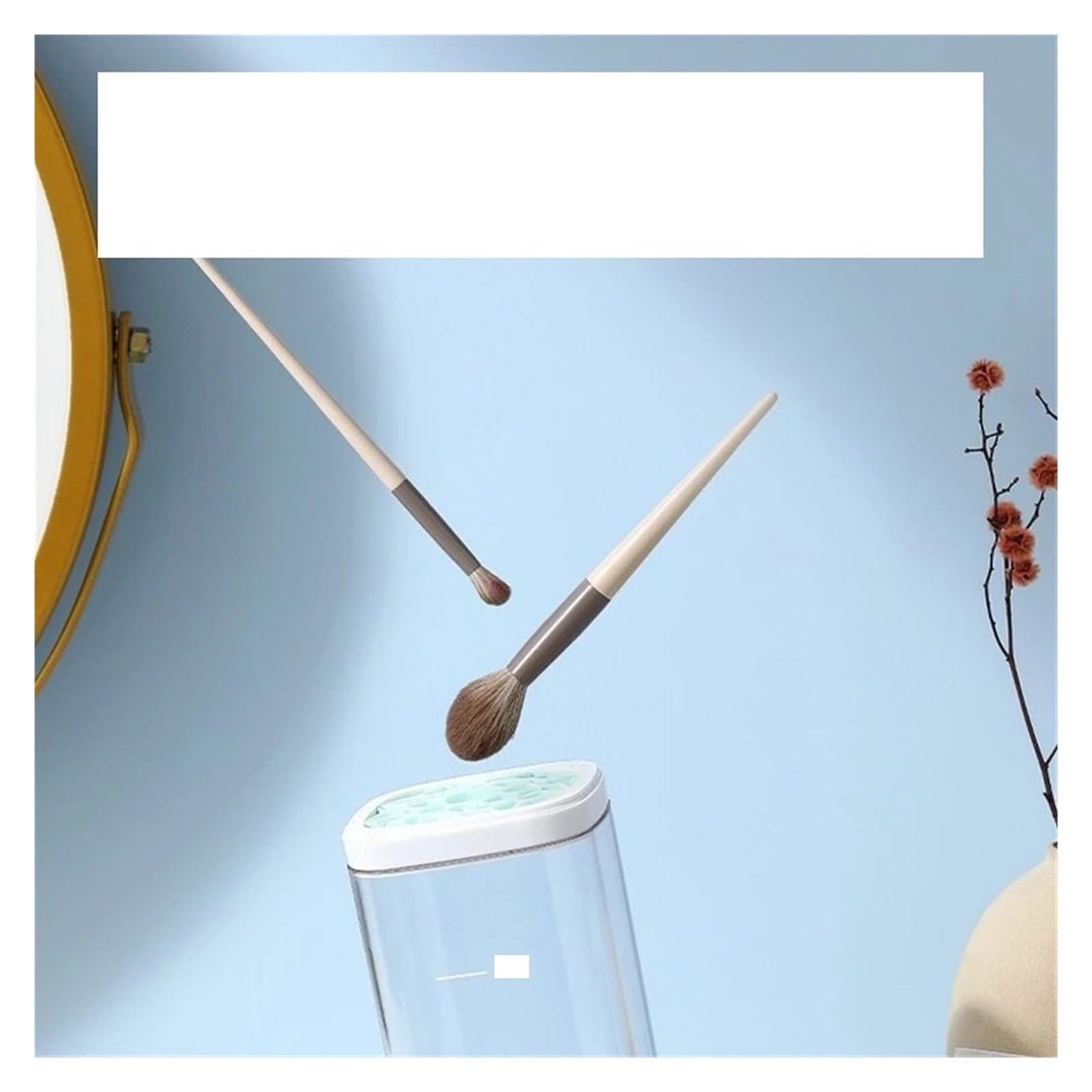 Convient pour nettoyeur automatique de pinceaux de maquillage avec boîte de rangement – pour éponges, houppettes et outils de beauté – Cadeau idéal pour les femmes et les maquilleurs