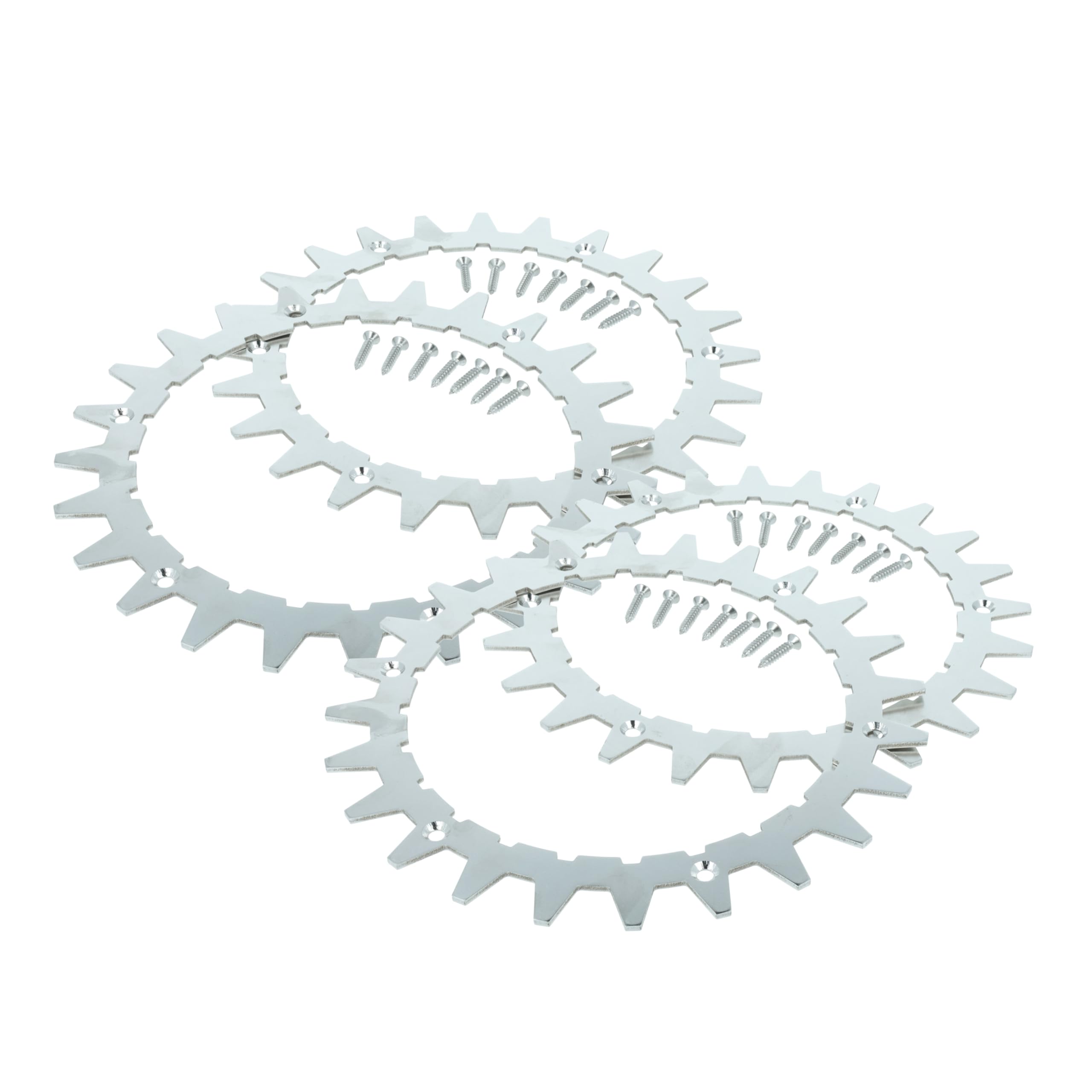 vhbw 4 x kolce kompatybilne z robotami koszącymi Worx M500 2.0, M700, M1000i, M1000, M500 - stal nierdzewna, 24 zęby, w zestawie śruby