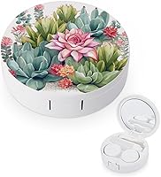 Vista 1 de Contact Lens Case Travel Colorful Cactus Print Contact Cases Box With Mirror Solution Bottle Applicator Removal Tool Kit For Daily Outdoor