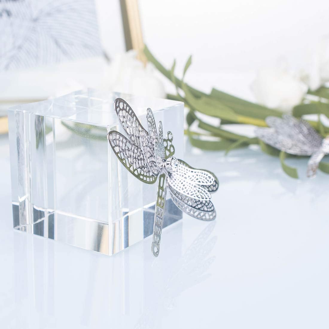 10pcs Silver Dragonfly Hanging Suncatcher DIY Metal Parts Hand-Crafts - Image 4