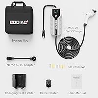 Vista 8 de GODIAG Cargador EV de nivel 1+2 – Certificado ETL, 16 amperios, 110 V-240 V, cable de 20 pies, cargador eléctrico portátil para vehículos eléctricos
