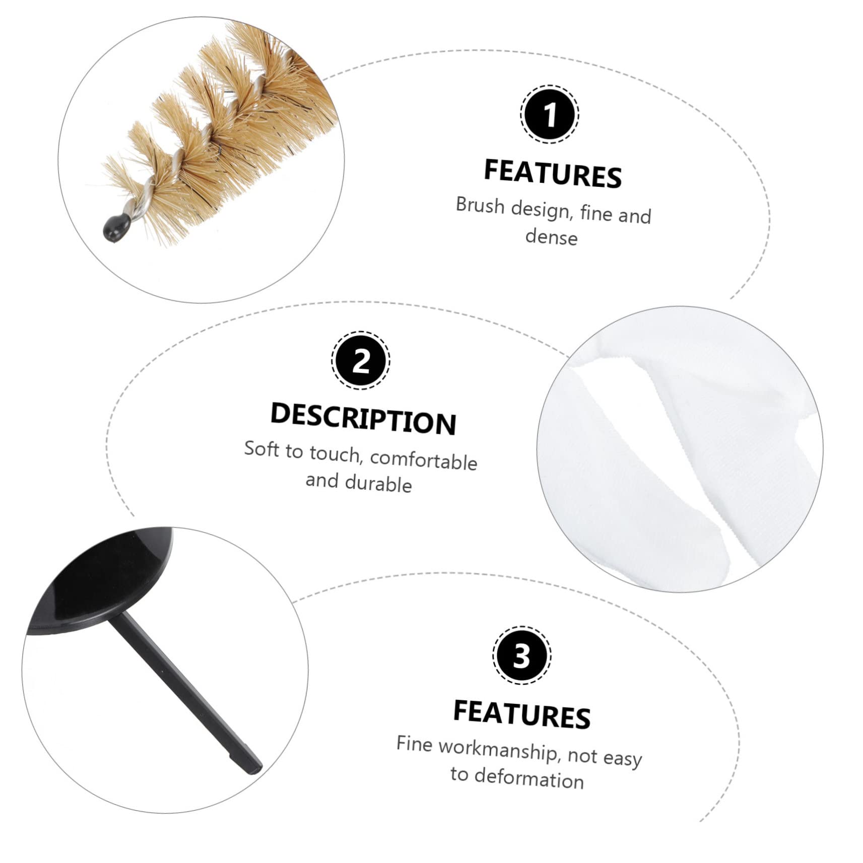BESTonZON 3 Set Pulizia Degli Strumenti a Fiato Pennello Flessibile a Cornetta Accessori Per La Pulizia Kit Per La Pulizia Dell'apparecchio Spazzola Per La Cura Addominali Piccolo