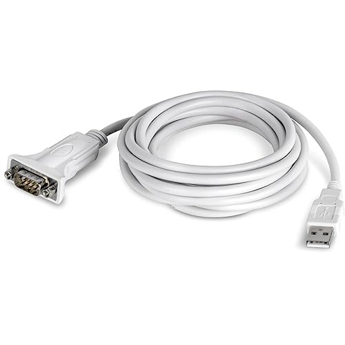 TRENDnet USB to Serial 9-Pin Converter Cable, TU-S910, USB to RS232 Serial Adapter, Supports Windows & Mac, USB1.1, USB2.0, USB3.0, 3m (10 ft.) Cable Length, Plug & Play, White