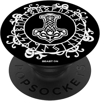 Viking Rune Thors MJOLNIR Hammer Back Nordic Rune PopSockets Swappable PopGrip
