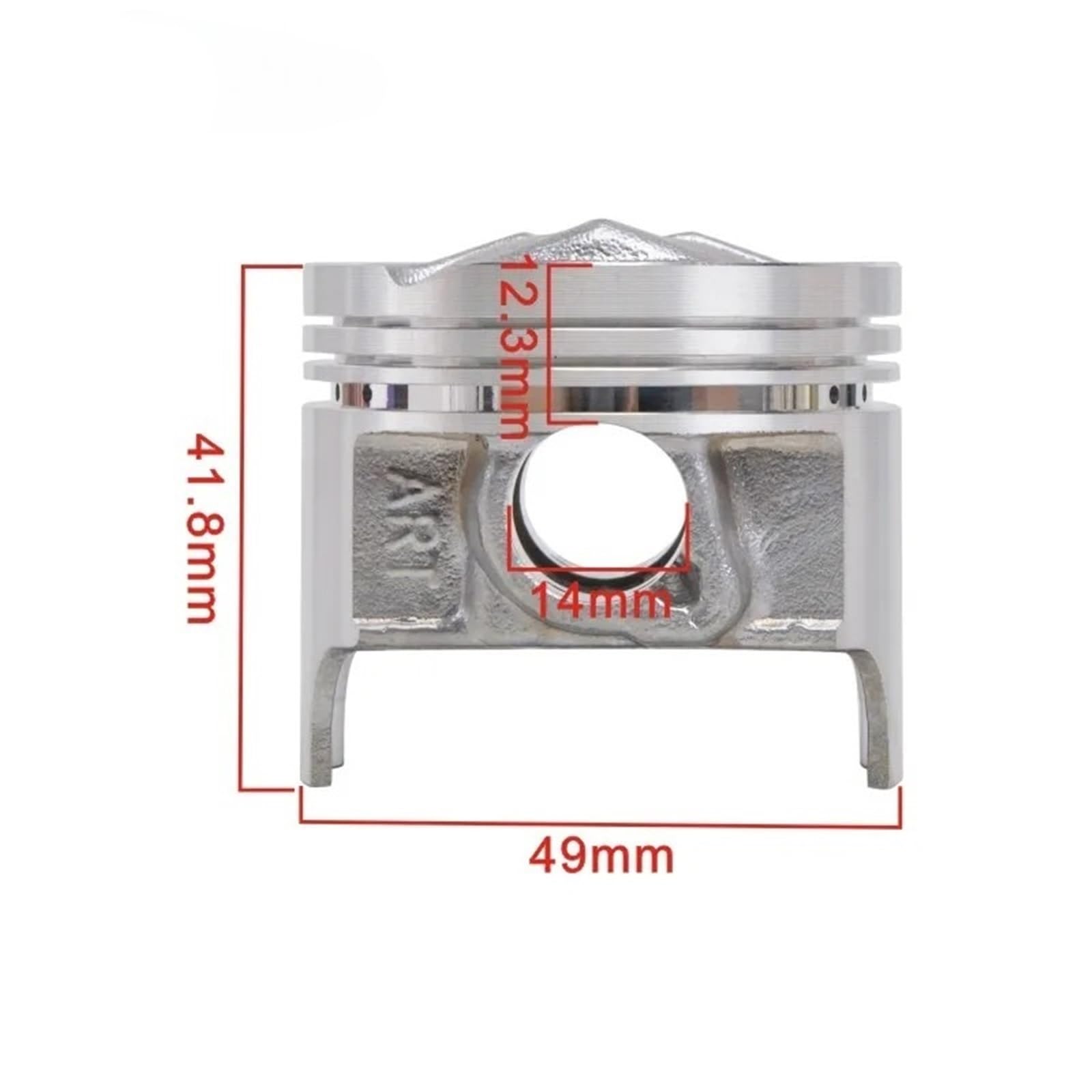 Pistone for motocicletta con alesaggio 49 mm