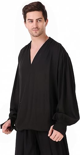 Miniatura 2 de BoheeWohee Camisa de pirata gótica renacentista medieval Cosplay RayónAlgodón
