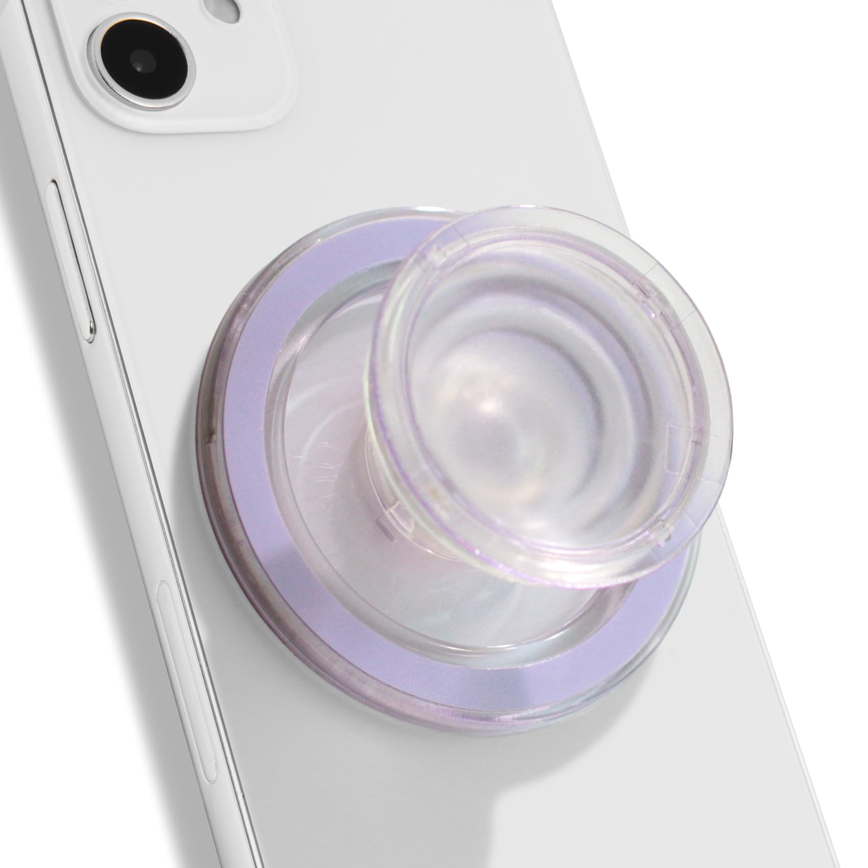 OnTheGrip Compatible with Magsafe Magnetic Authentic Translucent Color Design Collapsible Mobile Phone Grip Stand Holder for Smartphone Tablet Cell
