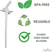 Vista 3 de 2 juegos de popotes de repuesto para Thermos Funtainer F400 (botella de agua de 12 onzas sin asa/lazo de transporte en la tapa) con 2 cepillos