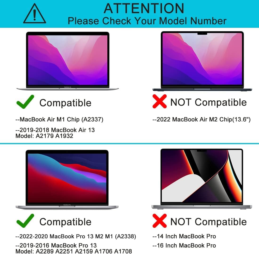 2 Pack Tempered Glass Screen Protector for MacBook Pro 13 Inch M2 M1 (2023-2016), MacBook Air 13 M1 (2021-2018), Mac Pro 13 MA2338 A2289 A2251 A2159 A1706 A1708, Mac Air 13 A2337 A2179 A1932 image 2