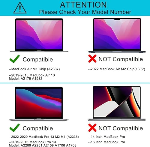 Miniatura 2 de Protector de pantalla de vidrio templado para MacBook Pro de 13 pulgadas M2 M1 (2023-2016), MacBook Air 13 M1 (2021-2018), Mac Pro 13 MA2338 A2289