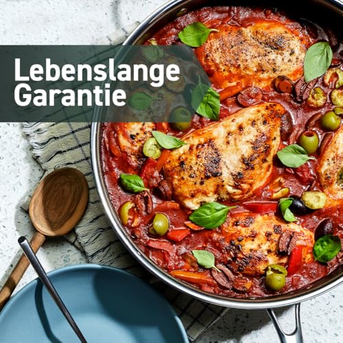 HexClad Hybrid-Antihaft-Schmorpfanne mit Deckel, 3,3 l, spülmaschinen- und ofenfest, induktionsgeeignet, kompatibel mit allen Herdarten