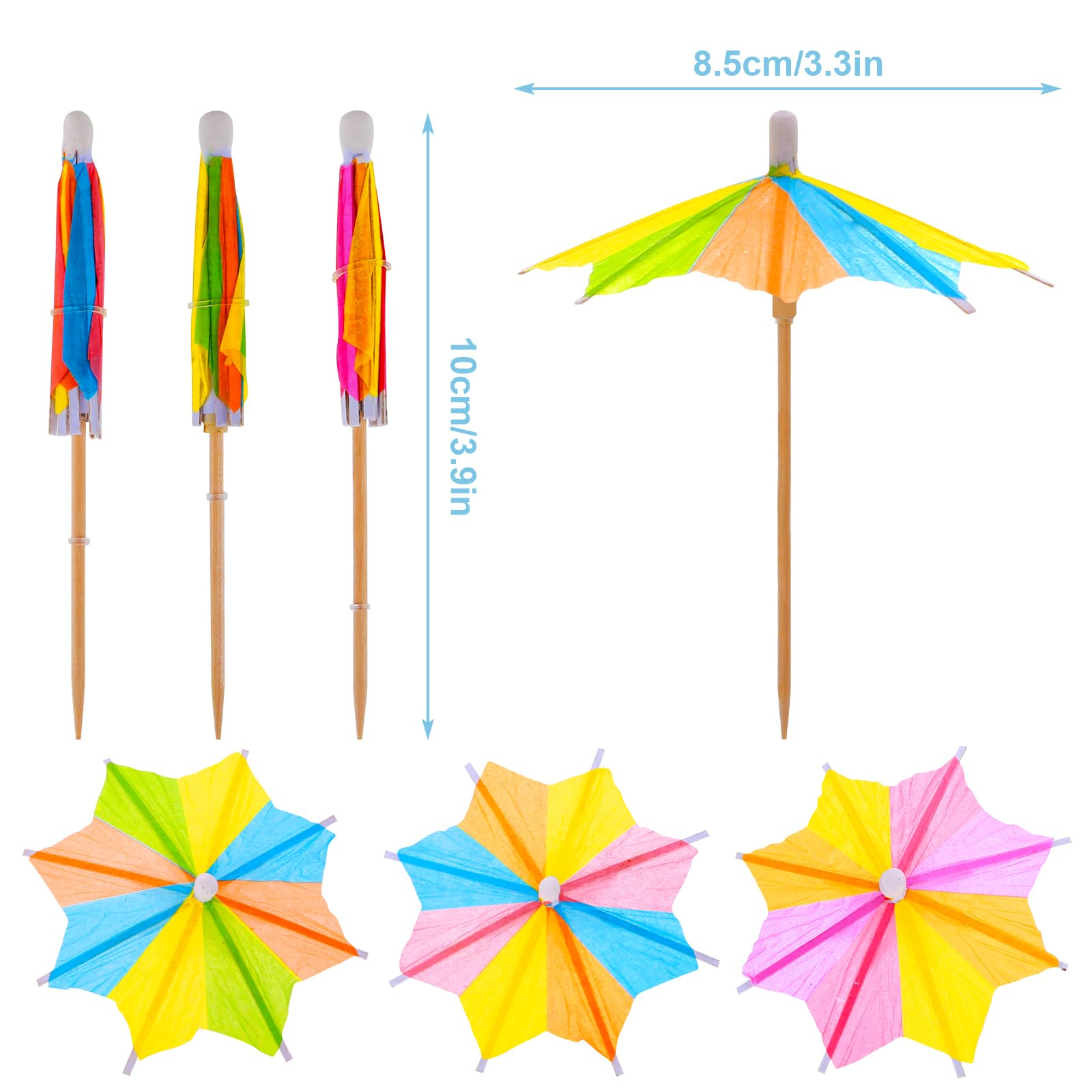 50 paraguas de cóctel para beber, accesorios de cóctel para bebidas, mini paraguas de papel para bebidas, palos de sombrilla de cóctel para bodas, regalos de fiesta de verano, decoraciones de cóctel