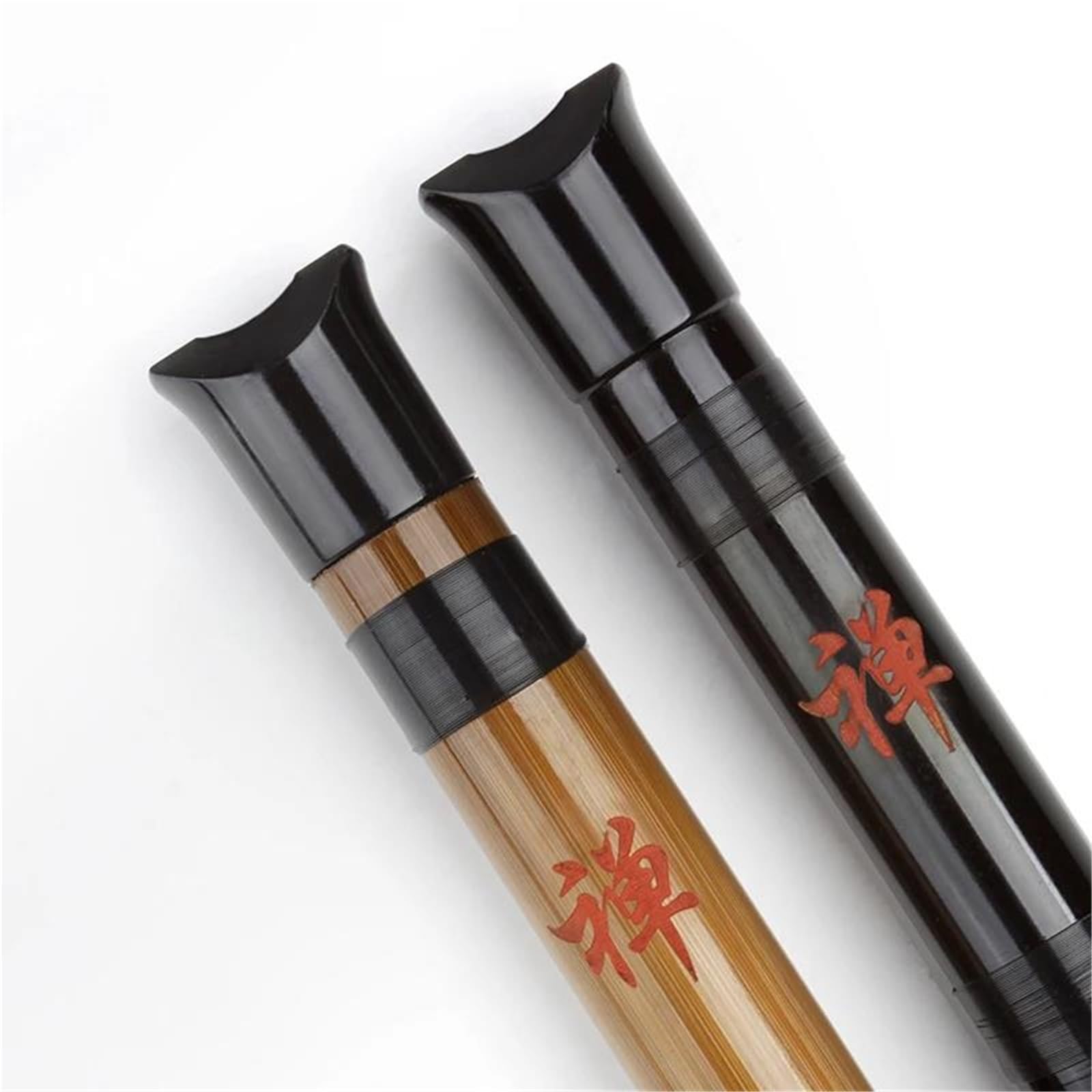 Flûte à bec en bambou Shakuhachi en ré avec housse pour débutants 5 trous Débutants Flûte Bambou(Black)